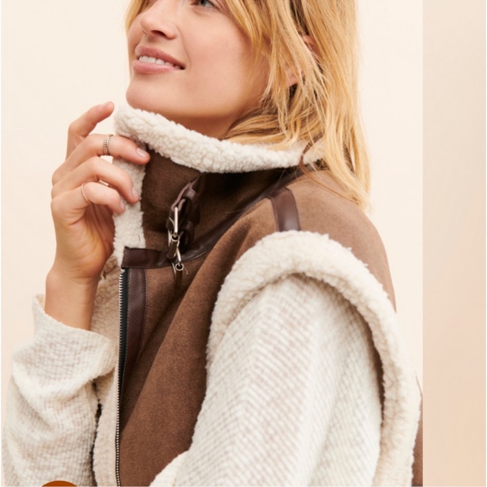 Moon River Brown and Cream Teddy Jacket - Picture 3 of 7